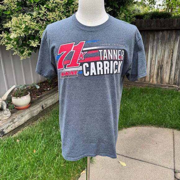 Tanner Carrick #71 California USCA Midget T-Shirt Sprint Car Nascar Grey Men's L - Picture 1 of 8